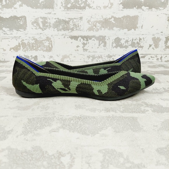 NEW Rothy’s The Point Olive Camo Slip On Ballet Flat Shoes E879 - Picture 5 of 9
